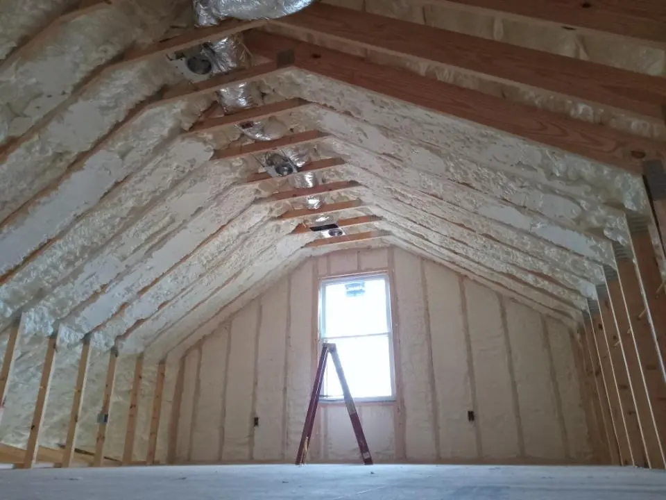 Spray foam roofing application for Crawl Space Insulation project in Holdenville